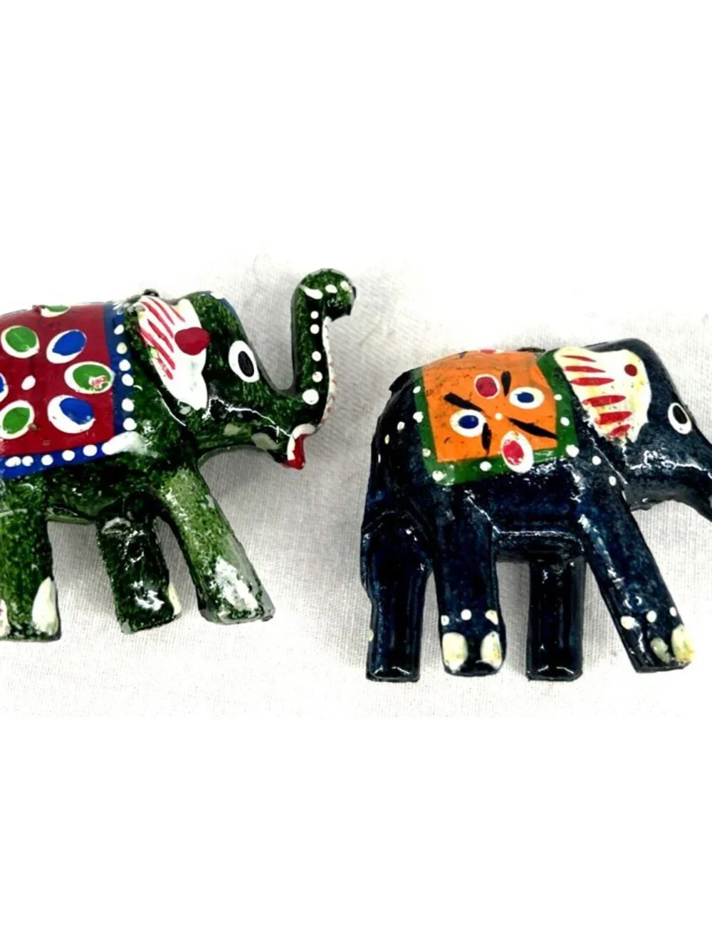 Elephant Figurine Rajasthani Blue Pottery Hand Painted Ceramic 2